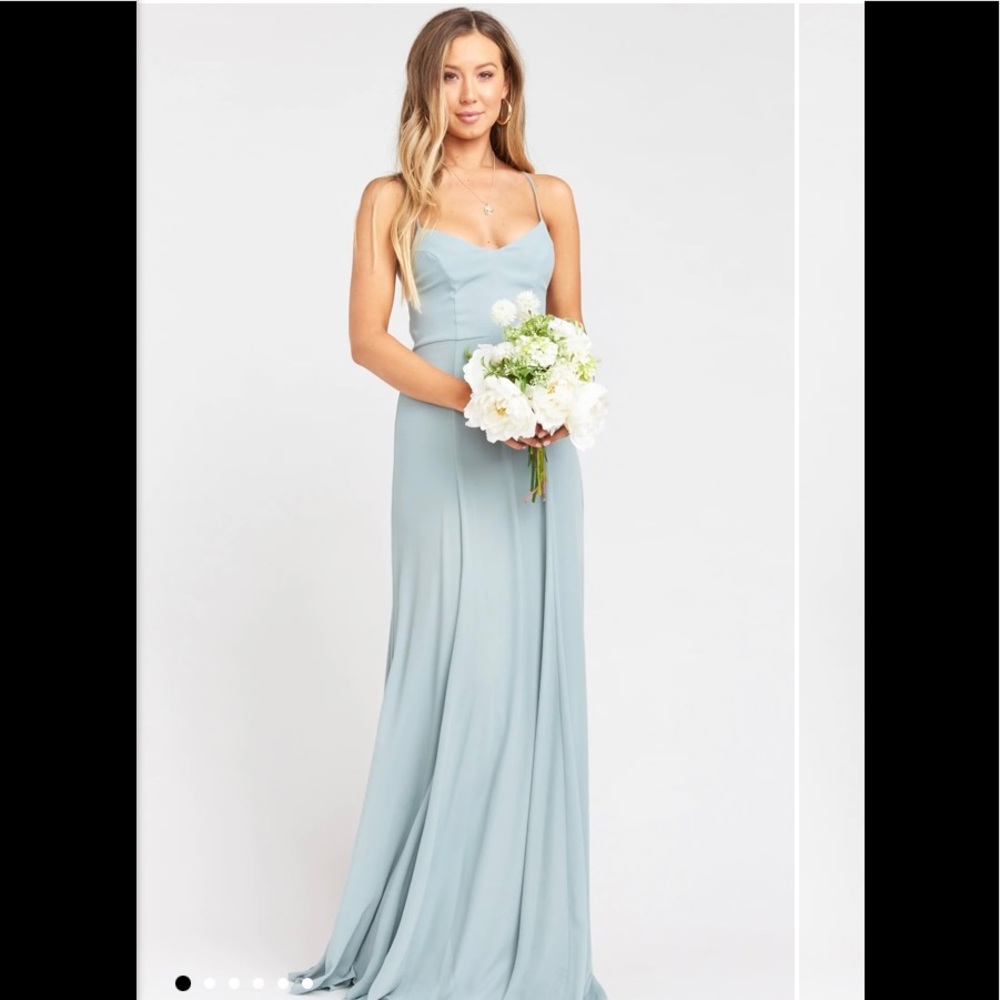 Show me your mumu Godshaw Goddess Gown in color silver sage crisp